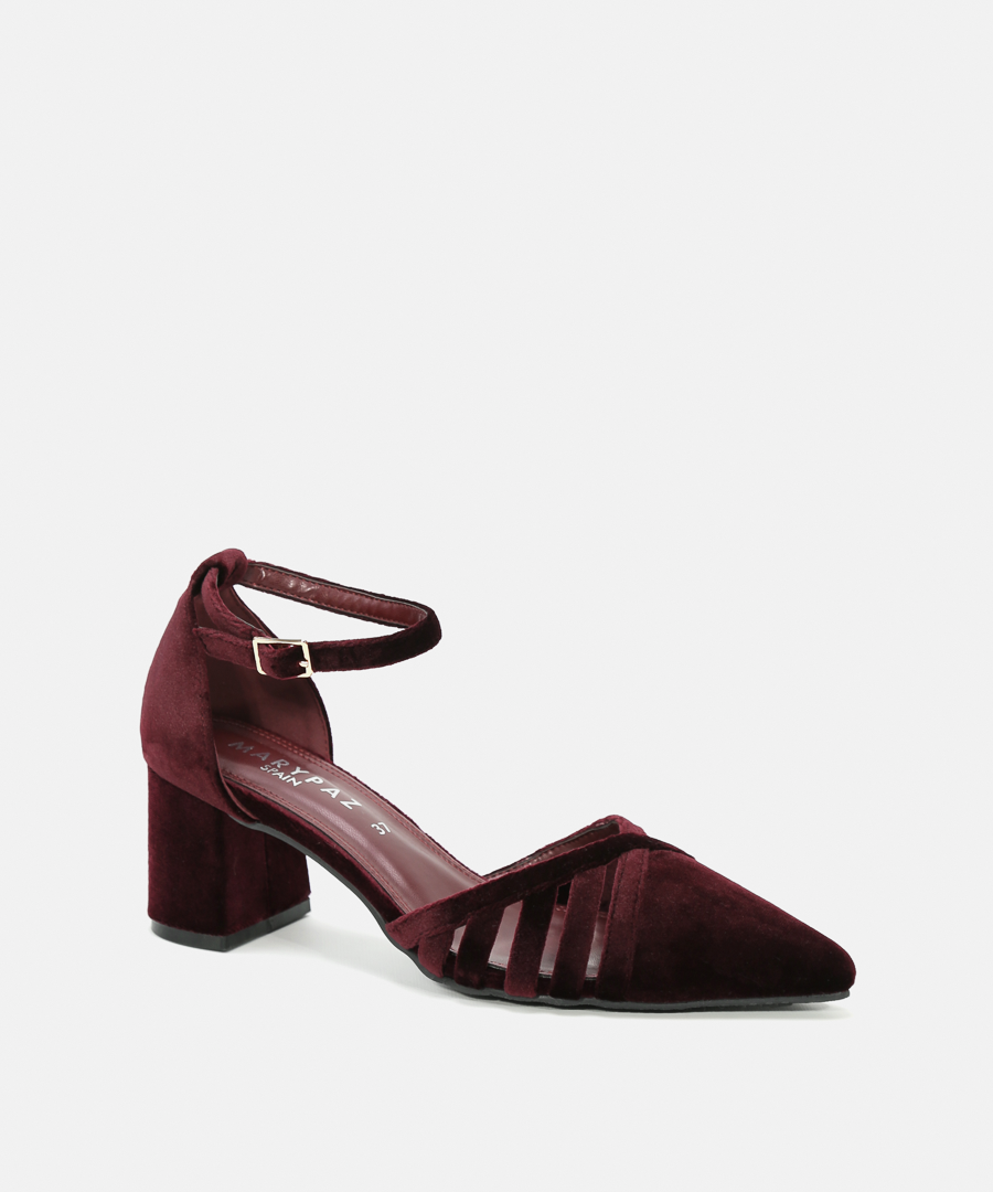 Sapatos salto veludo detalhe image number null